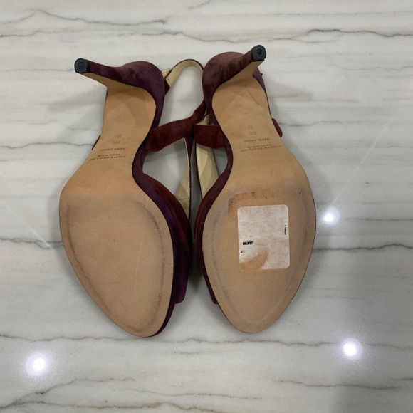 Saks Fifth Avenue Suede Peep Toe Slingbacks Heels - Picture 6 of 6